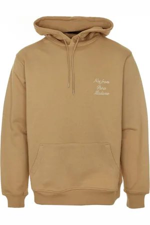 Drôle de Monsieur Bluzy, Mężczyzna, brązowy, XL, Bawełna, Bluza z kapturem z kaligraficznym sloganem
