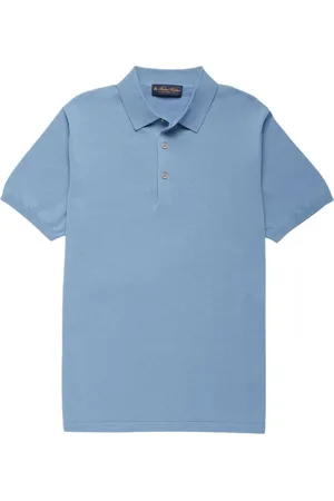 Brooks Brothers Koszulki, Mężczyzna, Niebieski, M, Bawełna, Poloshirt z bawełny Mako