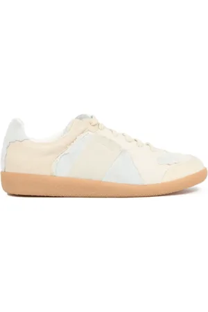 Maison Margiela Buty, Kobieta, Beżowy, 38 EU, Skóra, Pastelowe Sneakersy Sznurowane