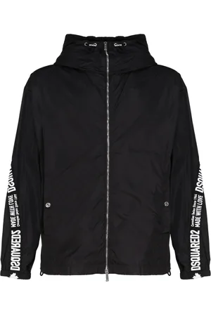 Dsquared2 Kurtki, Mężczyzna, Czarny, L, Bawełna, Kurtka Bomberka Dresowa