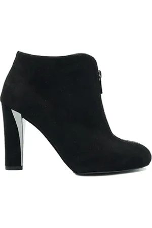 Stuart Weitzman Buty, Kobieta, Czarny, 36 EU, Zamsz, Zamszowe Botki Tronchetto na Obcasie