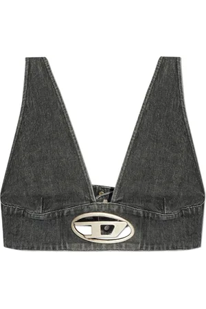 Diesel Koszulki, Kobieta, Szary, XS, Bawełna, Top De-Elly-S