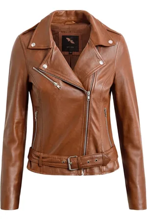 Btfcph Kurtki, Kobieta, brązowy, L, Skóra, Biker Jacket Leather 10575