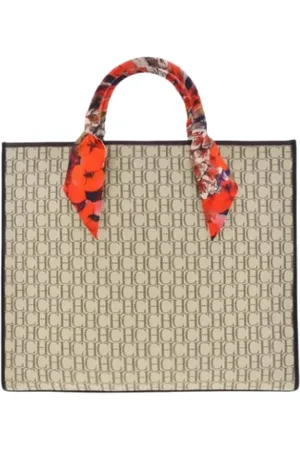 Carolina Herrera Torebki, Kobieta, Beżowy, ONE SIZE, Bawełna, Elegancka Torba Shopping Chic