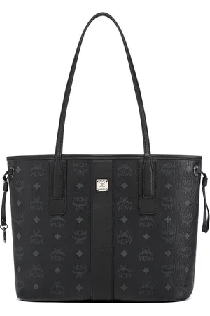 MCM Torebki, Kobieta, Czarny, ONE SIZE, Skóra, Torebka Liz Shopper w wzór Visetos