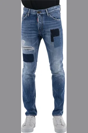 Dsquared2 Jeansy, Mężczyzna, Niebieski, S, Bawełna, Jeansyy Slim-fit