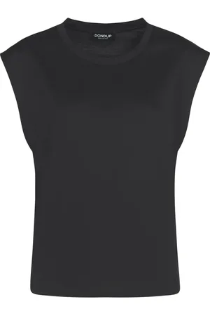 Dondup Koszulki, Kobieta, Czarny, S, Bawełna, Stylowy T-shirt
