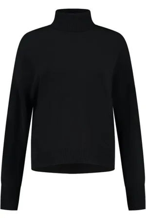 Closed Swetry, Kobieta, Czarny, S, Kaszmir, Sweter z golfem z mieszanki kaszmiru i wełny merino o luźnym kroju