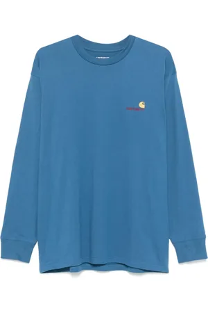 Carhartt Koszulki, Mężczyzna, Niebieski, M, Bawełna, American Script Tee