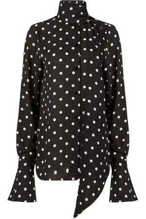 Nina Ricci Bluzki, Kobieta, Czarny, 2XS, Koszula z wiązaniem pod szyją