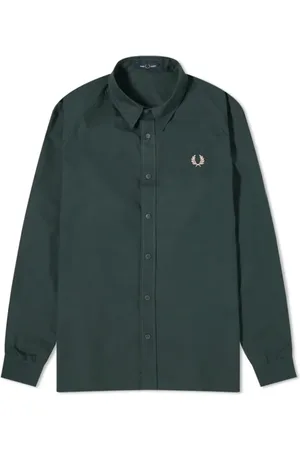Fred Perry Kurtki, Mężczyzna, Zielony, S, Bawełna, Raglan Overshirt