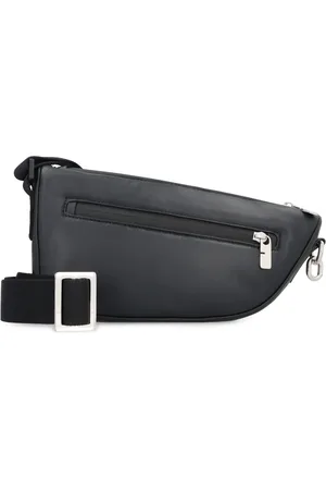 Burberry Torebki, Mężczyzna, Czarny, ONE SIZE, Skóra, Skórzana torba crossbody z zapięciem na zamek