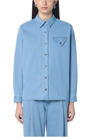 THE GARMENT Bluzki, Kobieta, Niebieski, XS, Koszula z długim rękawem