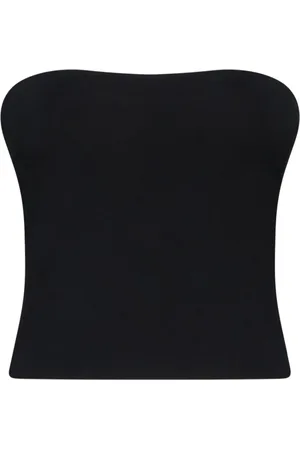 Brunello Cucinelli Koszulki, Kobieta, Czarny, M, Bawełna, Top bandeau ze stretchowej dzianiny jersey