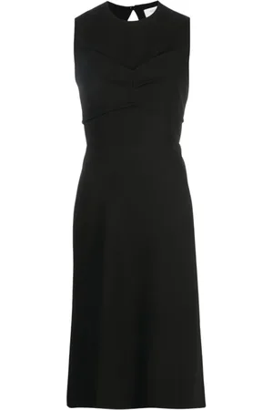 Sportmax Sukienki, Kobieta, Czarny, M, Poliester, Sukienka Midi Mirto