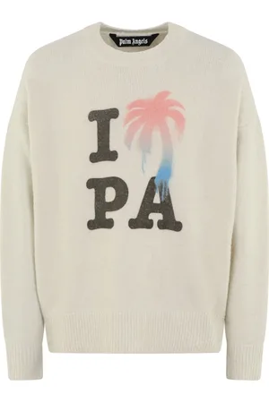 Palm Angels Swetry, Mężczyzna, Beżowy, S, I Love PA Knit