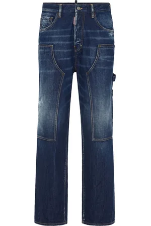 Dsquared2 Jeansy, Mężczyzna, Niebieski, L, Bawełna, Jeansyy typu Carpenter z efektem zniszczenia Dsquared 2