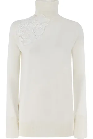 ERMANNO SCERVINO Swetry, Kobieta, Beżowy, M, Golf z koronką Floral Lace