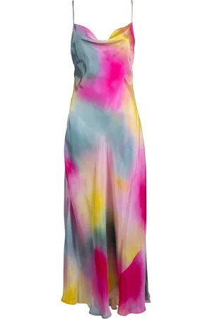 Msgm Sukienki, Kobieta, Wielobarwność, S, Wielobarwna Sukienka Maxi Tye Dye