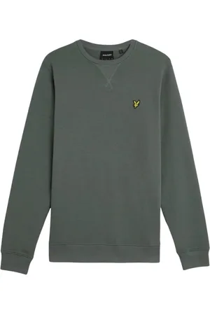 Lyle & Scott Bluzy, Mężczyzna, Zielony, XL, Bluza z logo na piersi i okrągłym dekoltem