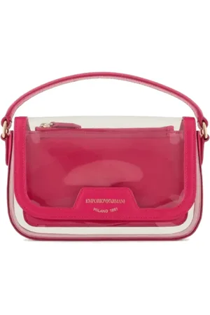 Emporio Armani Torebki, Kobieta, Różowy, ONE SIZE, Mini Torebka Fuksja Transparentna z Paskiem na Łańcuszku