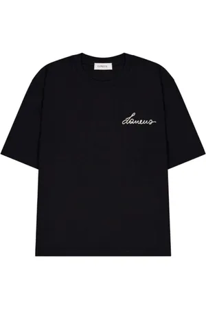 LANEUS Koszulki, Mężczyzna, Czarny, S, Bawełna, T-shirt z hasłem 100% bawełna