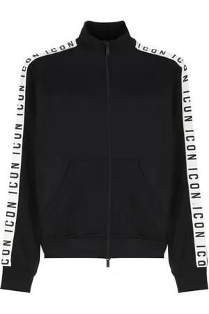 Dsquared2 Bluzy, Kobieta, Czarny, S, Bawełna, Bluza Icon z zamkiem