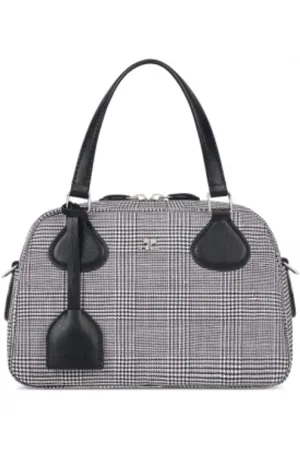 Courrèges Torebki, Kobieta, Szary, ONE SIZE, Skóra, Torba Bowlingowa Prince of Wales