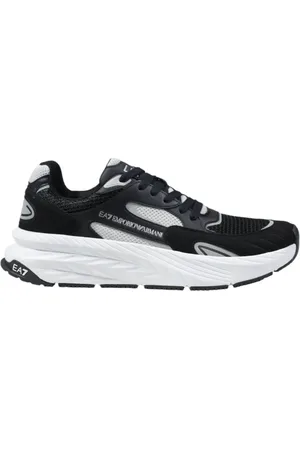 EA7 Buty, Mężczyzna, Czarny, 41 1/2 EU, Poliester, Sportowe sznurowane sneakersy