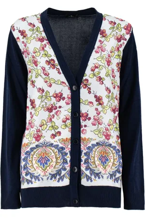 Etro Swetry, Kobieta, Niebieski, M, Bawełna, Cardigan