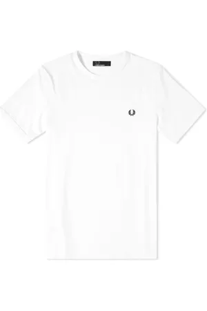Fred Perry Koszulki, Mężczyzna, Biały, XL, Bawełna, Autentyczny T-shirt Ringer