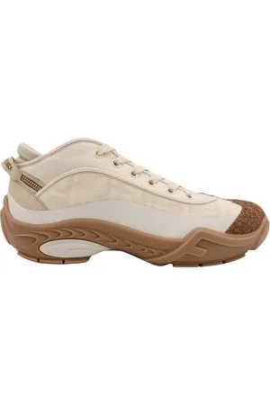 Fendi Buty, Mężczyzna, Beżowy, 44 EU, Płócienne Sznurowane Sneakersy