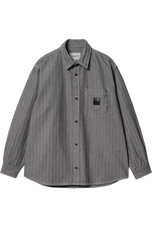 Carhartt Koszule, Mężczyzna, Szary, S, Bawełna, Klasyczna koszula bawełniana do noszenia na co dzień