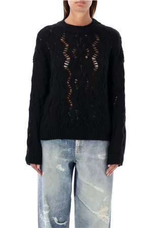 OUR LEGACY Swetry, Kobieta, Czarny, M, Wełna, Sweter Cable Sona Knitwear