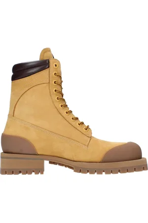 Palm Angels Buty, Mężczyzna, Żółty, 44 EU, Skóra, Sznurowane botki