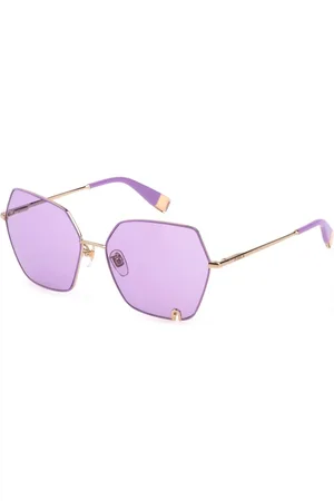 Furla Akcesoria, Kobieta, Wielobarwność, ONE SIZE, Wielokolorowe metalowe okulary przeciwsłoneczne