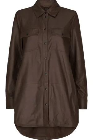 Notyz Bluzki, Kobieta, brązowy, L, Skóra, Oversized Shirt 11149