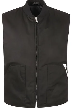 Palm Angels Kurtki, Mężczyzna, Czarny, S, Bawełna, Kamizelka Robocza Sartorial Tape Work Vest