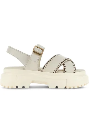 Hogan Buty, Kobieta, Beżowy, 37 EU, Skóra, Płaskie sandały