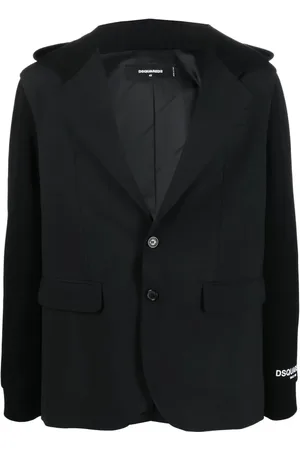 Dsquared2 Kurtki, Mężczyzna, Czarny, L, Wełna, Blazer