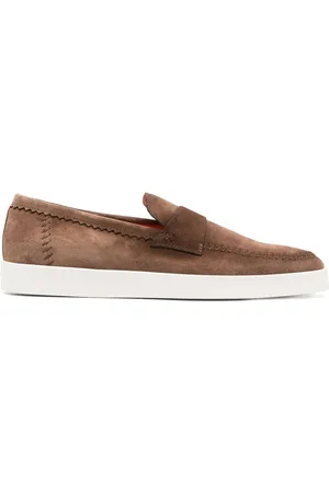 santoni Buty, Mężczyzna, brązowy, 42 EU, Skóra, Brązowe skórzane mokasyny, codzienne baleriny