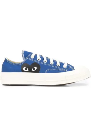 Comme des Garçons Buty, Mężczyzna, Niebieski, 37 1/2 EU, Bawełna, Niebieskie sneakersy typu low top z kolaboracji