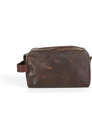 Howard London Torebki, Mężczyzna, brązowy, ONE SIZE, Skóra, Kosmetyczka Ken Dark