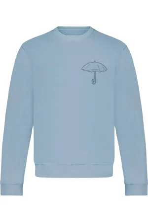 FLÂNEUR Bluzy, Mężczyzna, Niebieski, L, Bawełna, Niebieski Sweter z Parasolem Graficzny Tee