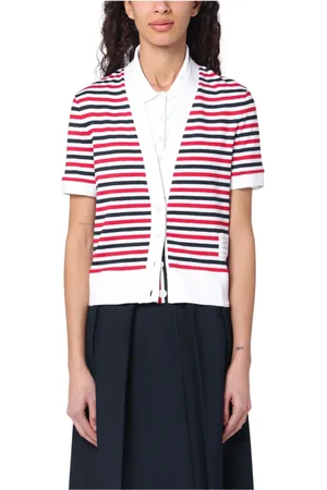 Thom Browne Koszulki, Kobieta, Wielobarwność, S, Krótki Sweter Rozpinany
