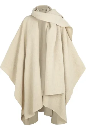 Cortana Kurtki, Kobieta, Beżowy, ONE SIZE, Bawełna, Poncho z Wbudowanym Szalikiem