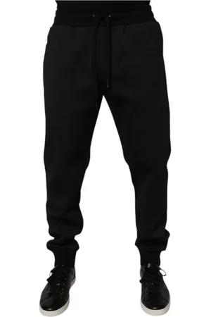 Dolce & Gabbana Spodnie, Mężczyzna, Czarny, XL, Czarne Jogger Sweatpants z Logo