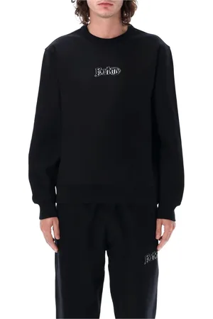 Burberry Bluzy, Mężczyzna, Czarny, S, Zniszczony Logo Sweter Węgiel Aw 24
