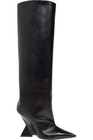The Attico Buty, Kobieta, Czarny, 36 EU, Skóra, Botki na Koturnie Cheope