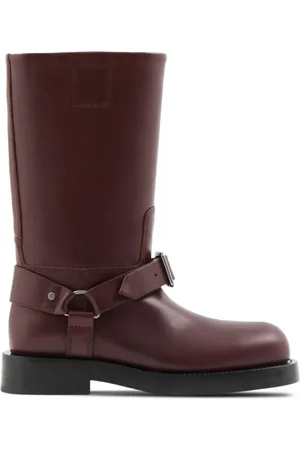 Burberry Buty, Kobieta, Czerwony, 36 EU, Skóra, Skórzane kozaki z klamrami